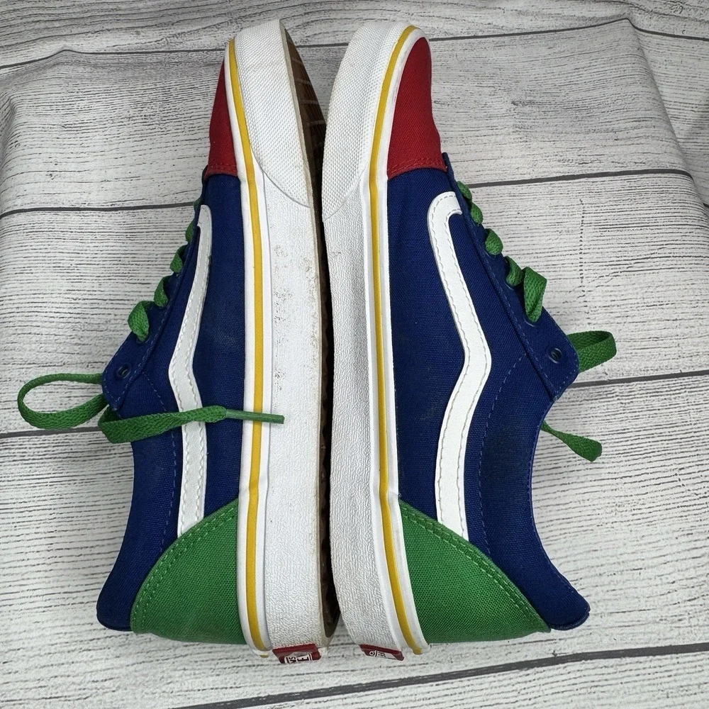 Vans Kids Old Skool Color Block Skate Sneakers Size 6Y Yacht Club Primary Colors